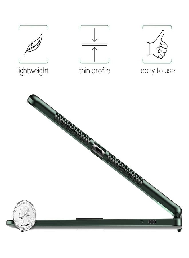 typecase جراب typecase Touch لجهاز iPad من الجيل التاسع مع لوحة مفاتيح (10.2 بوصة، 2021)، لوحة لمس متعددة اللمس، إضاءة خلفية بـ 10 ألوان، قابل للدوران 360 درجة، نحيف وخفيف الوزن لأجهزة iPad من الجيل الثامن والسابع وAir 3 وPro 10.5 (أخضر منتصف الليل) - Image 4